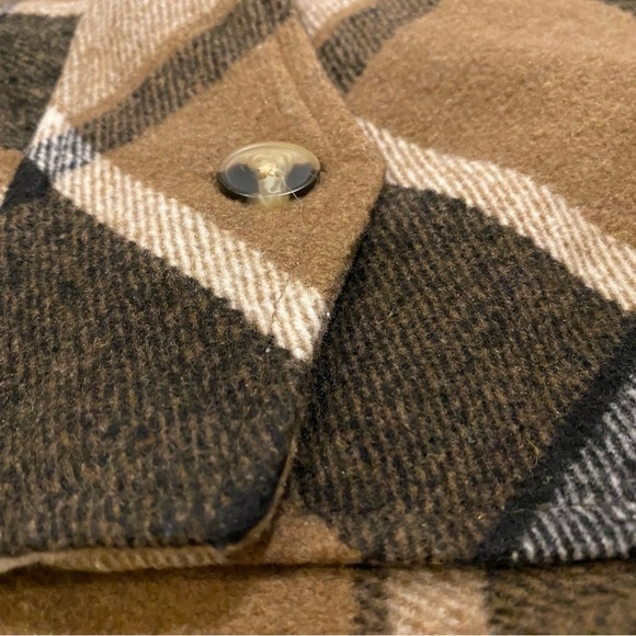 NWOT EditHer Flannel Brown Plaid Button-Up cropped Jacket XL Cotton blend New. - Picture 6 of 11